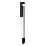 HALTER, plastična “touch” hemijska olovka sa držačem za mobilni telefon, srebrna