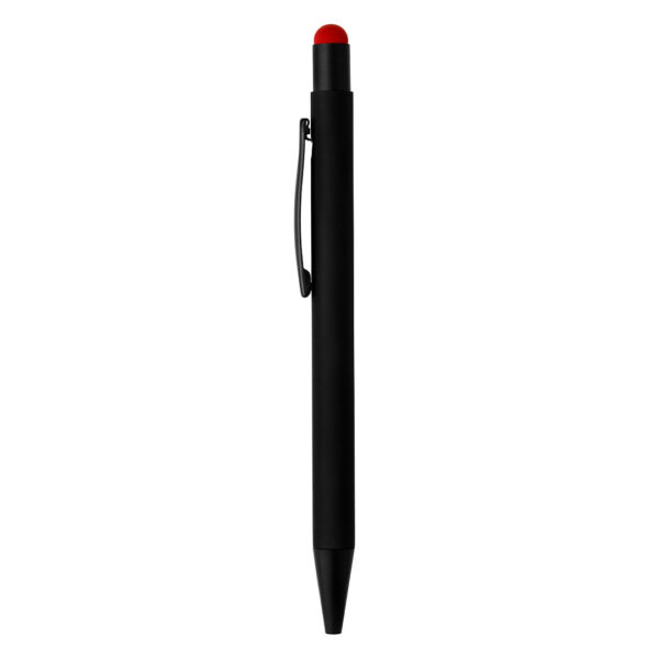 TITANIUM BLACK, metalna "touch" hemijska olovka, crvena