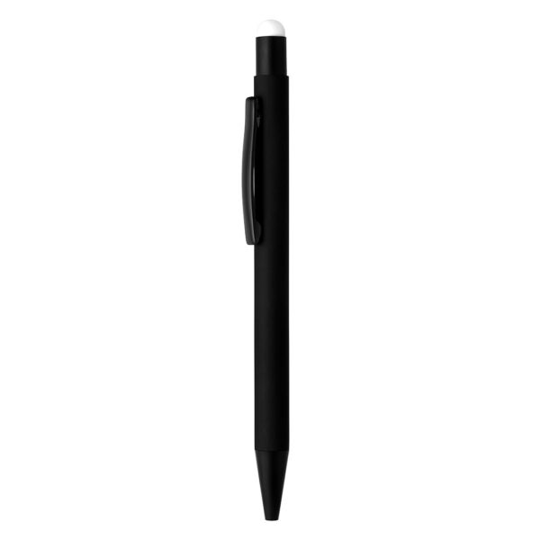 TITANIUM BLACK, metalna "touch" hemijska olovka, bela