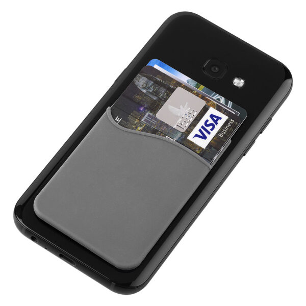 POCKET, silikonski držač kartica za telefon, sivi