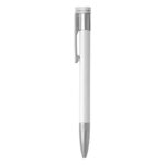 PLEXO, metalna hemijska olovka i usb memorija, beli, 16GB
