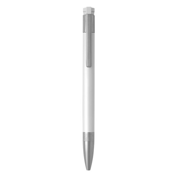 PLEXO, metalna hemijska olovka i usb flash memorija, beli, 64GB