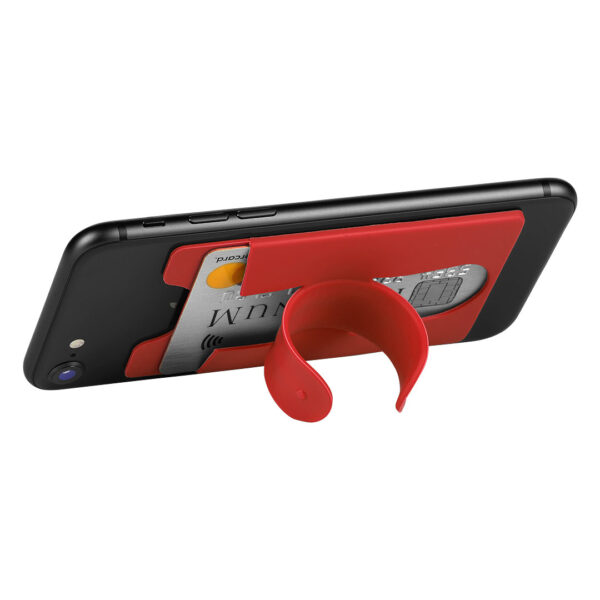 HOLD, silikonski držač kartica i držač za telefon, crveni