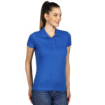 UNA, ženska pamučna polo majica, rojal plava