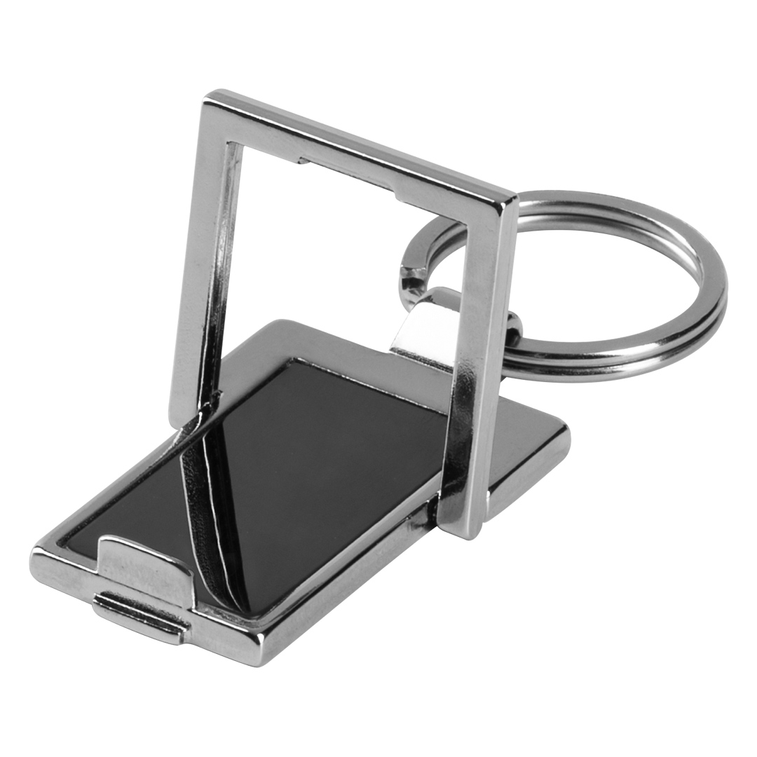 AXIS, metalni privezak za ključeve sa držačem za mobilne uređaje, sjajno metalni
