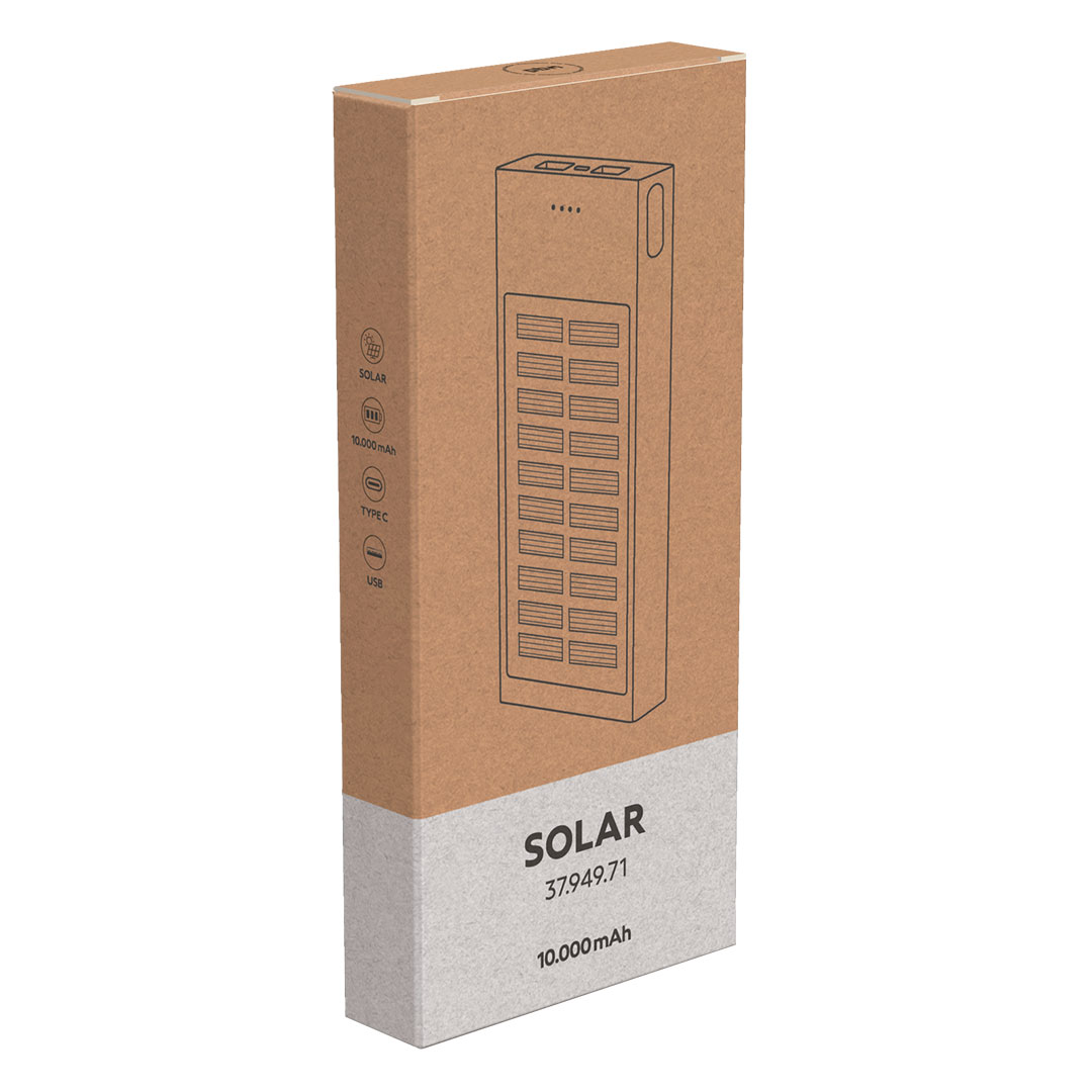 SOLAR, solarna pomoćna baterija, 10.000 mah, bež