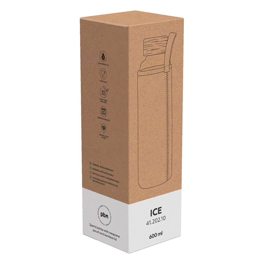 ICE, sportska boca sa neopren navlakom, 600 ml, crna