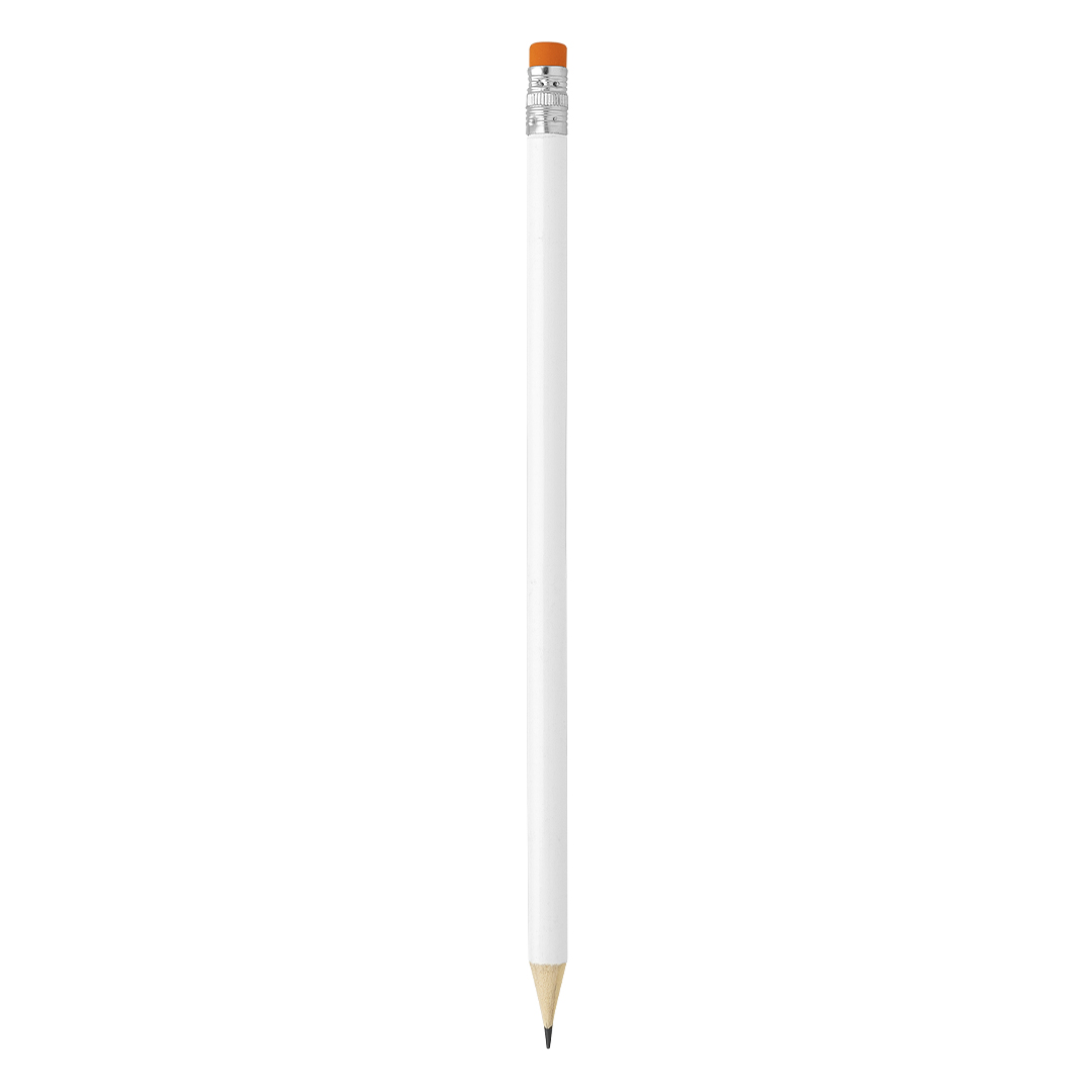 PIGMENT WHITE, drvena olovka hb sa gumicom, narandžasta