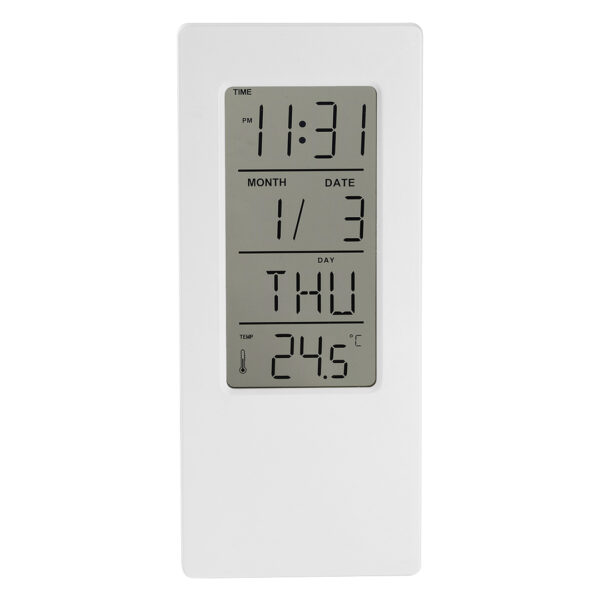 DIGIT, digitalni stoni lcd sat, beli