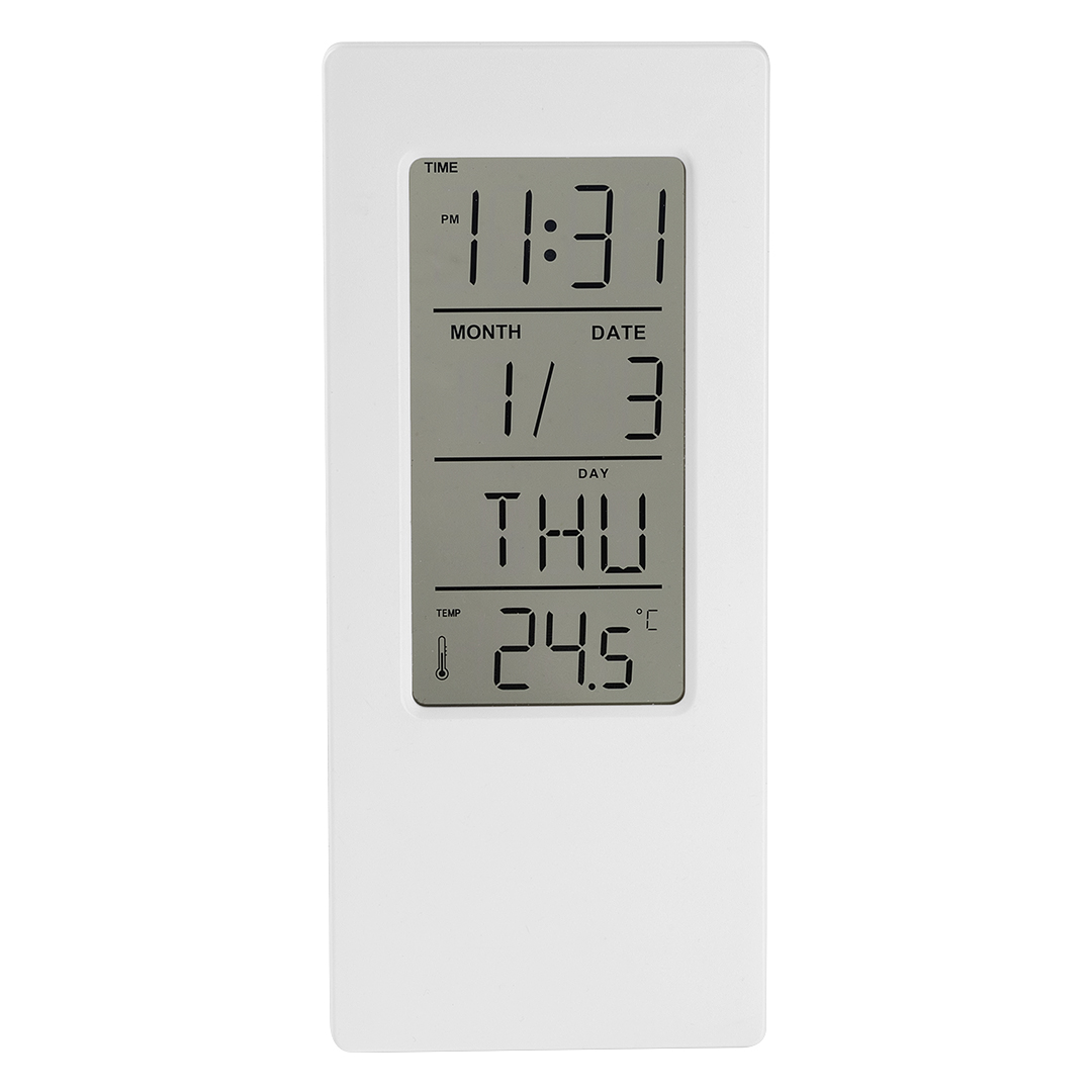DIGIT, digitalni stoni lcd sat, beli