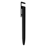 HALTER, plastična “touch” hemijska olovka sa držačem za mobilni telefon, metalik crna
