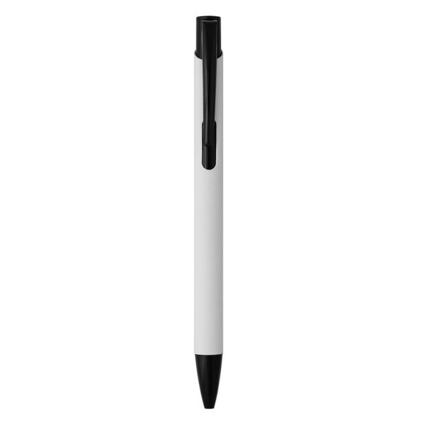 OGGI SOFT BLACK, metalna hemijska olovka, bela