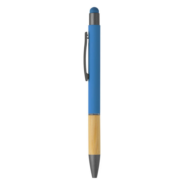 TITANIUM TOUCH BAMBOO, metalna "touch" hemijska olovka, azurno plava