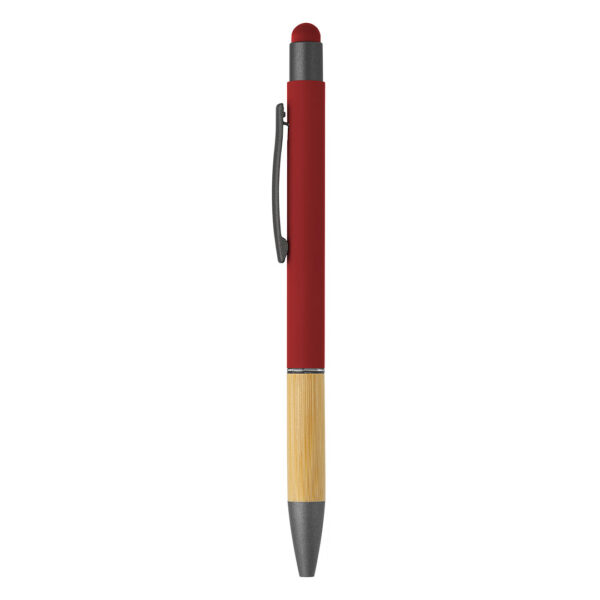 TITANIUM TOUCH BAMBOO, metalna "touch" hemijska olovka, crvena