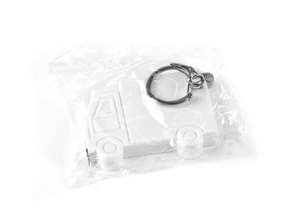 HUGO, plastični privezak za ključeve sa metrom, 1 m, beli