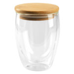 GOLD MAXI, čaša sa drvenim poklopcem, 350 ml, transparentna