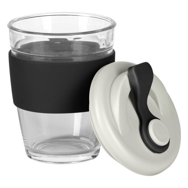 GUSTO MAXI, čaša sa silikonskim držačem, 350 ml, crna
