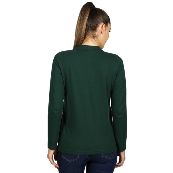 LINDA, ženska pamučna polo majica dugih rukava, zelena
