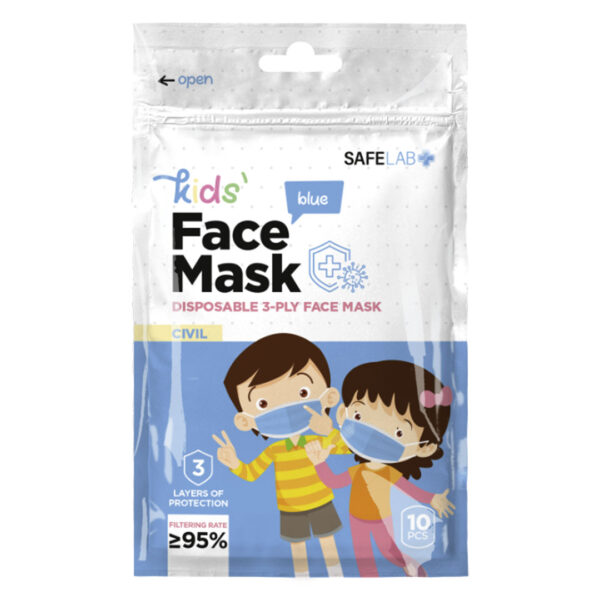 DFM KIDS 10, dečja maska za jednokratnu upotrebu, svetlo plava