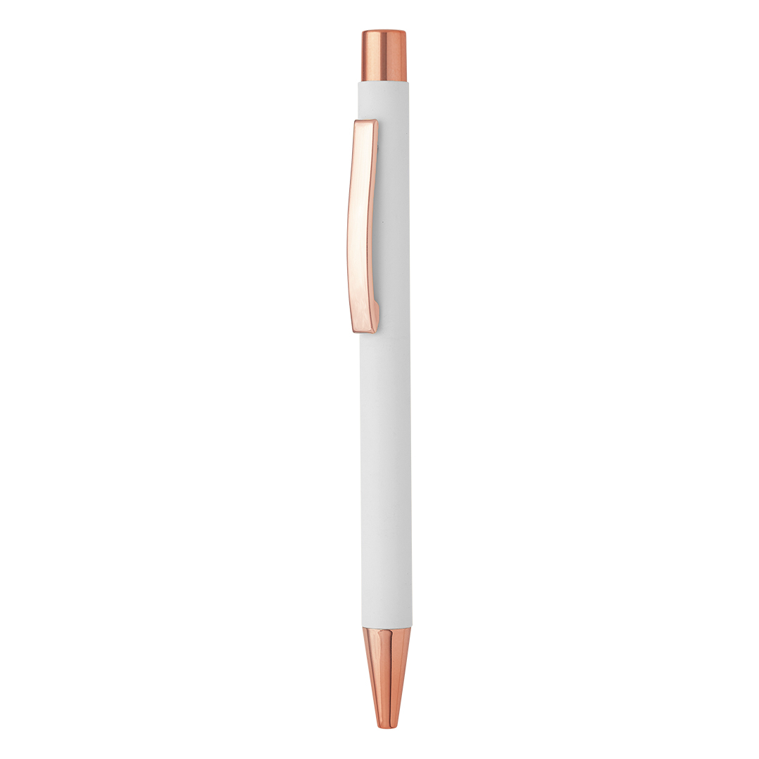 TITANIUM ROSE GOLD, metalna hemijska olovka, bela