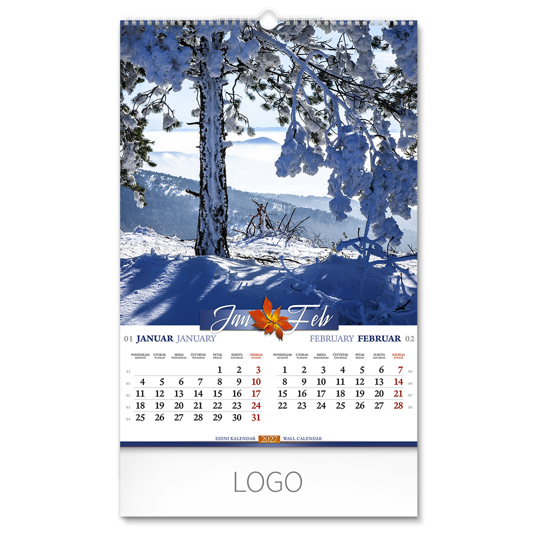PRIRODA 02, zidni kalendar: 7 listova, dvomesečni