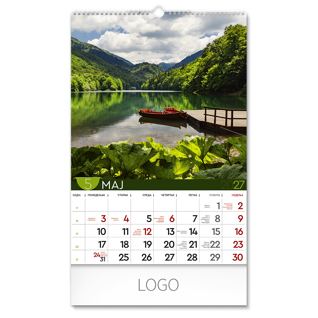 PRIRODA 04, zidni kalendar: 13 listova, mesečni