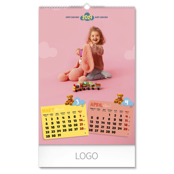 KIDS, zidni kalendar: 7 listova, dvomesečni