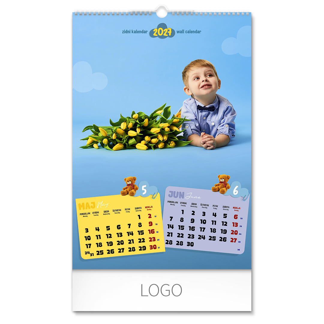 KIDS, zidni kalendar: 7 listova, dvomesečni