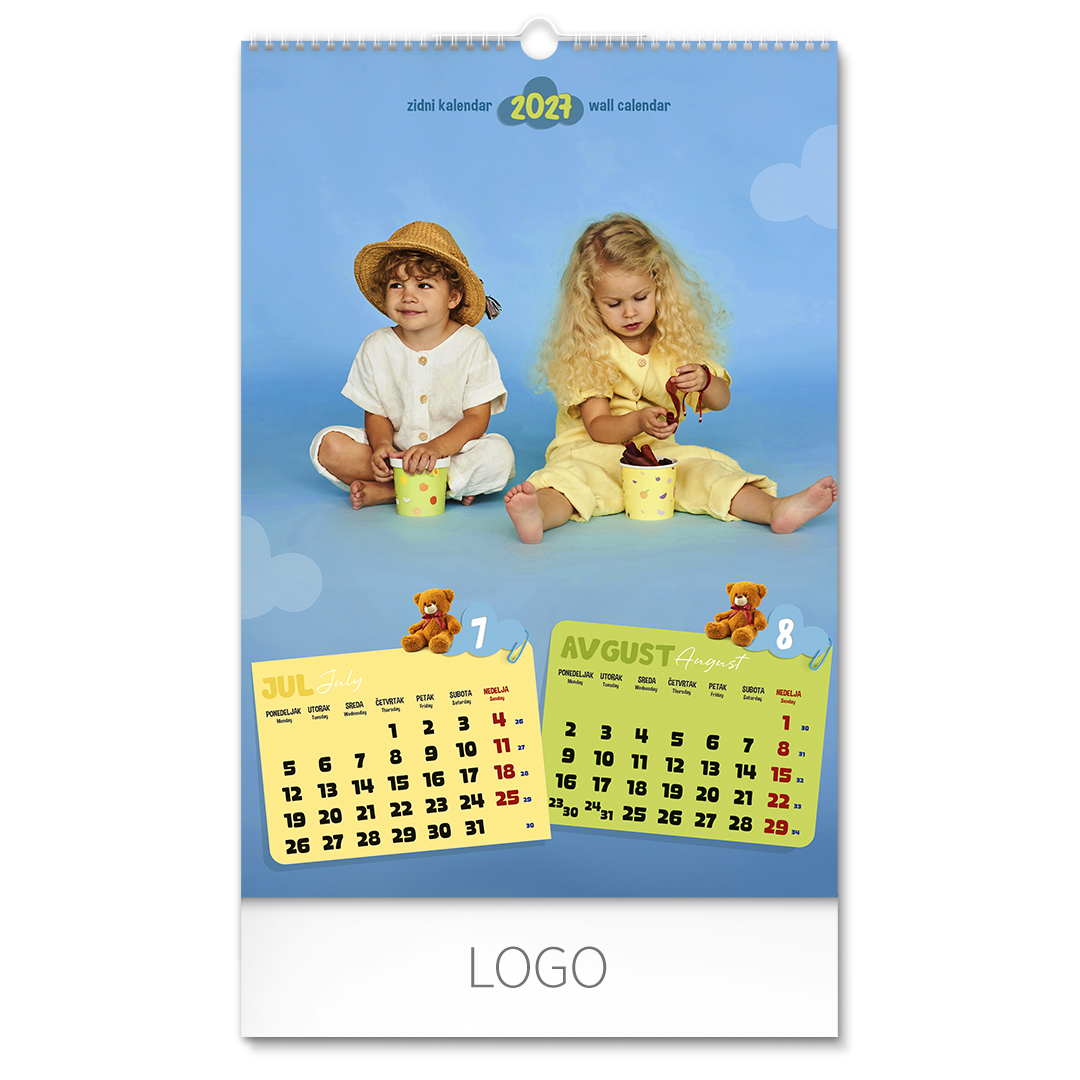 KIDS, zidni kalendar: 7 listova, dvomesečni