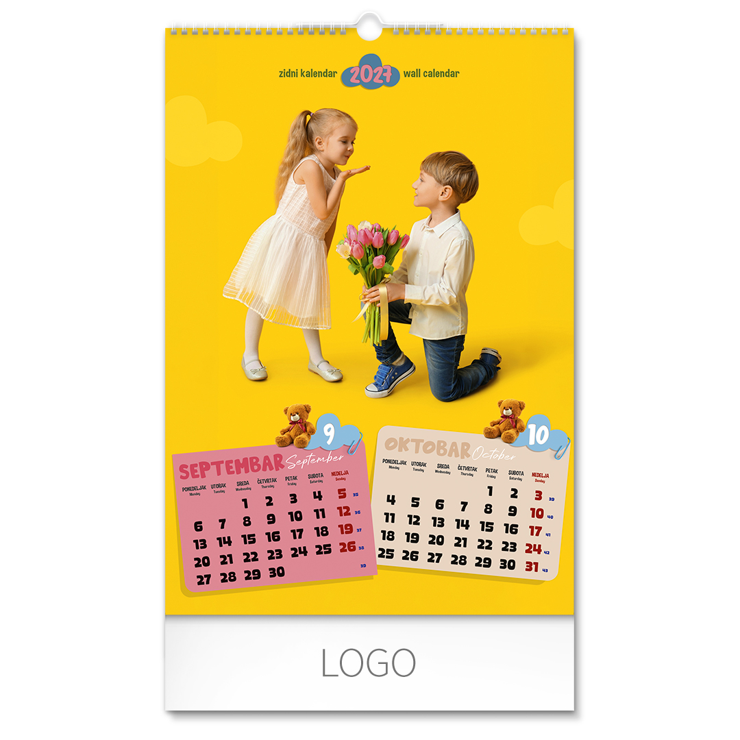 KIDS, zidni kalendar: 7 listova, dvomesečni