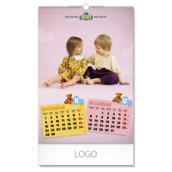 KIDS, zidni kalendar: 7 listova, dvomesečni