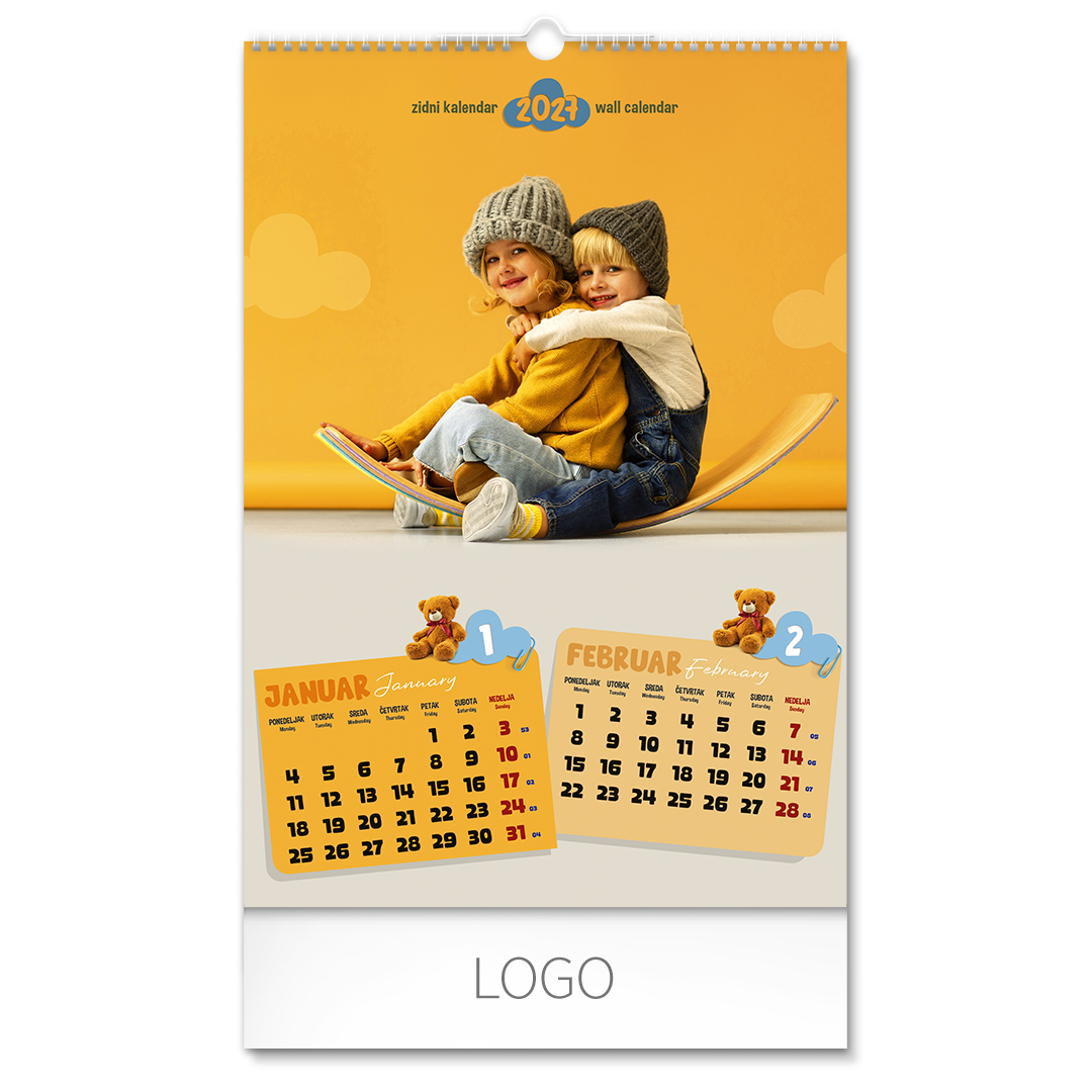 KIDS, zidni kalendar: 7 listova, dvomesečni