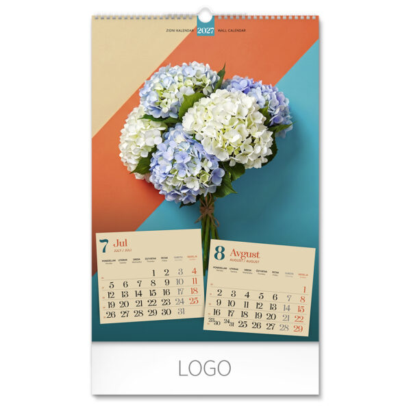 FLOWERS, zidni kalendar: 7 listova, dvomesečni