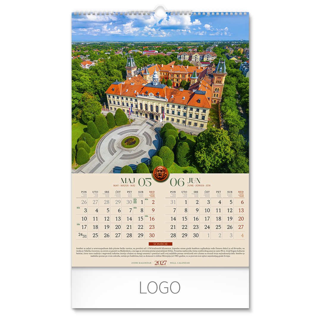 VOJVODINA, zidni kalendar: 7 listova, dvomesečni