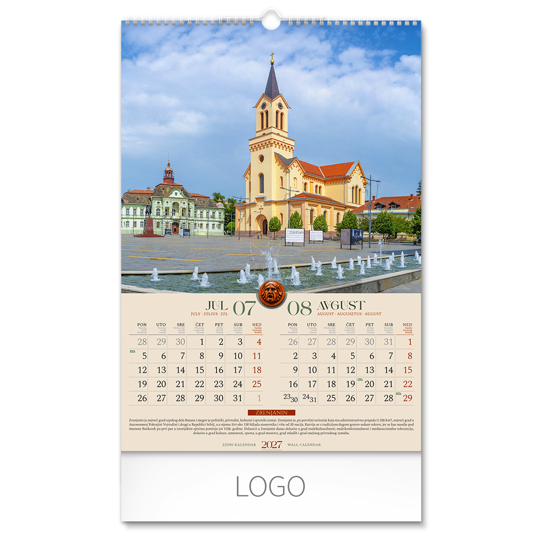 VOJVODINA, zidni kalendar: 7 listova, dvomesečni