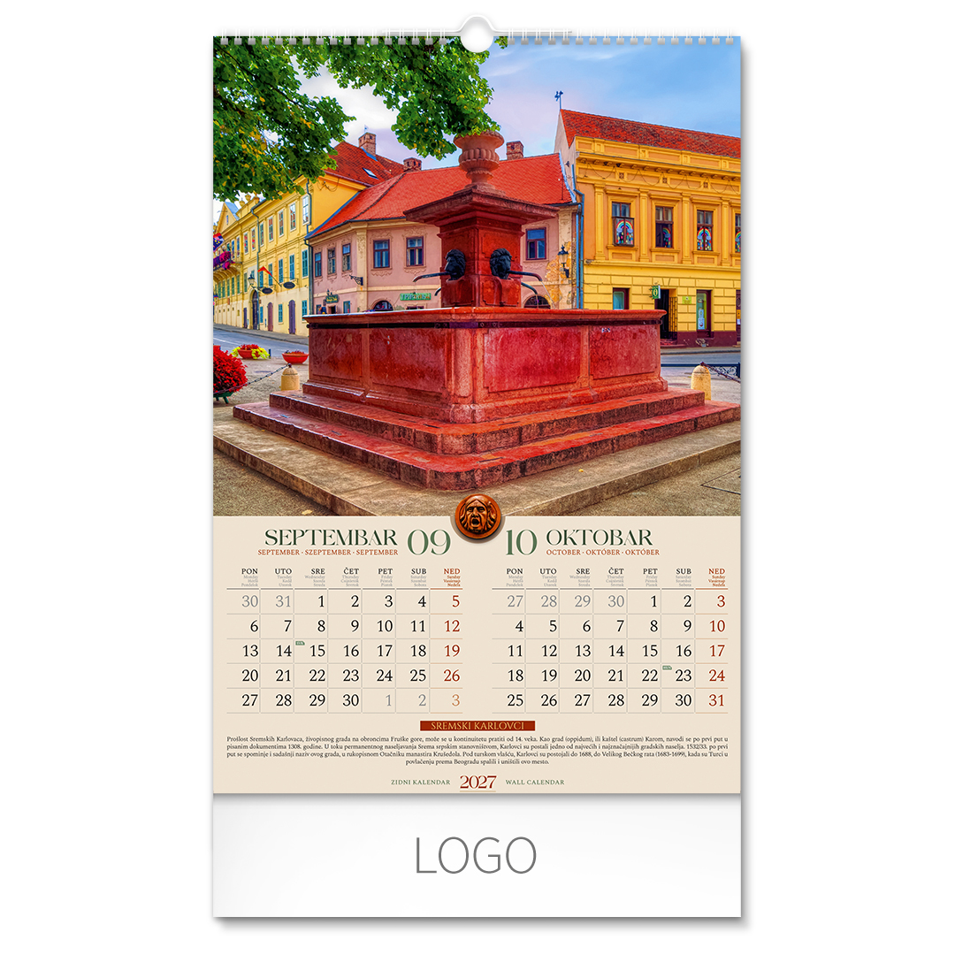 VOJVODINA, zidni kalendar: 7 listova, dvomesečni
